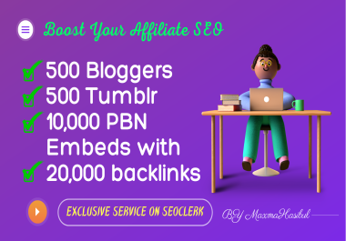 SEO Embeds on 500 Blogs,  500 Tumb,  5 Weebly,  50k Embeds with 20000 GE Bonus Backlinks