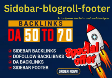 PERMANENT powerful 300+ SIDEBAR & FOOTER & BLOG ROLL DA50-70+ PBN DOFOLLOW BACKLINKS